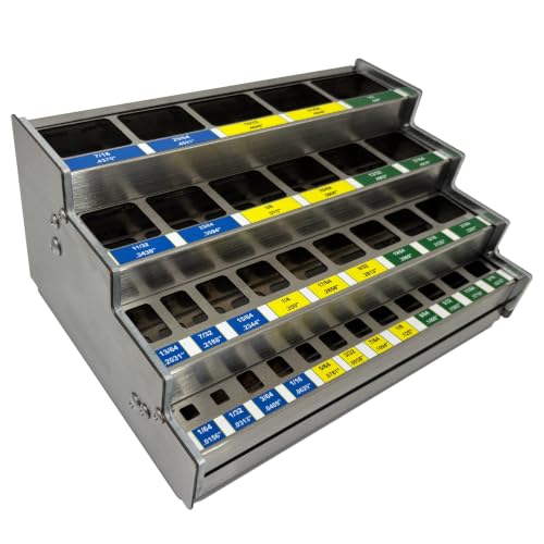 32-Slot Fractional Drill Bit Organizer-1/64'' to 1/2' Bits - style: Fractional inch