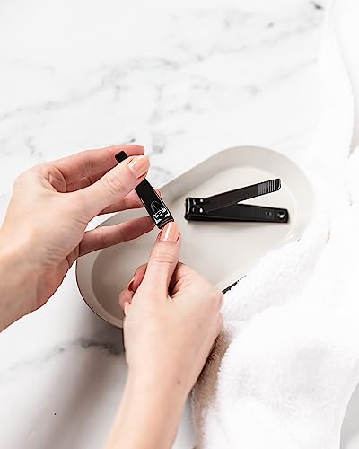Amazon Basics Toenail and Fingernail Clipper Set, Nail Clippers, Grooming Tool, Black