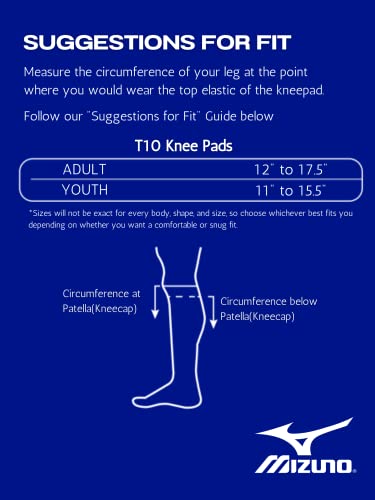 Mizuno Youth T10 Plus Volleyball Kneepad, One Size, Black - color: Black