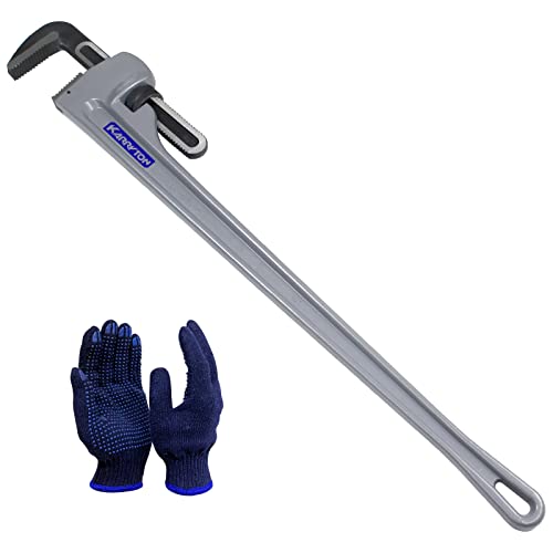 48 Inch Aluminum Pipe Wrench, 8"/200mm Adjustable Jaw Capacity, Heavy Duty Straight Handle Plumbing Wrenches Plumbers Tool, Exceed the Standard GGG (48-INCH) - size: 48-IN, style: Straight