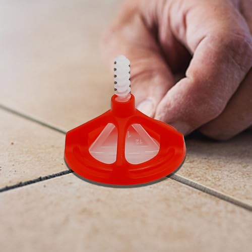 Tile Leveling Kit Tile Leveling System Clips Tile Anti-Loosening and Spacing System Kit (1/16"-300pcs White Base Tile Spacers + 100pcs Red Cap) - size: 1/16"-300pcs White Base + 100pcs Red Cap