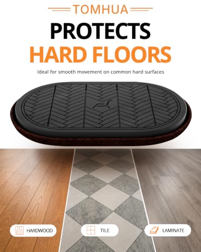 Furniture Sliders for Hardwood Floors Felt Heavy-Duty Furniture Movers - color: Black 4pcs