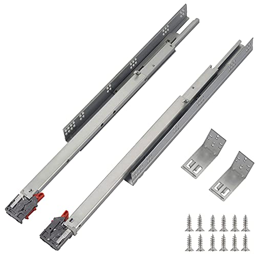 OCG Under Mount Drawer Slides 12 inch (1 Pair), Full Extension Soft Close Undermount Drawer Slides, Come with Mounting Screws and Brackets - size: 12 Inch