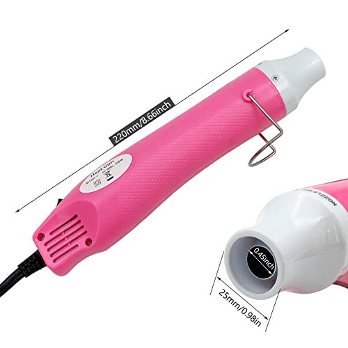 Heat Gun, Mini Hot Air Gun for DIY Crafts Portable Heat Air Gun Tool for Embossing Shrink Wrapping Drying Paint - color: Pink