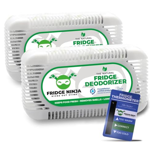 Fridge Ninja Fridge Deodorizer, Activated Charcoal Odor Absorber, 2 Pack - size: 1 Count (Pack of 2)