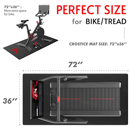 Bike Mat Compatible with Peloton Bike, 6mm Floor Protector - size: 36x72", style: Logo Style