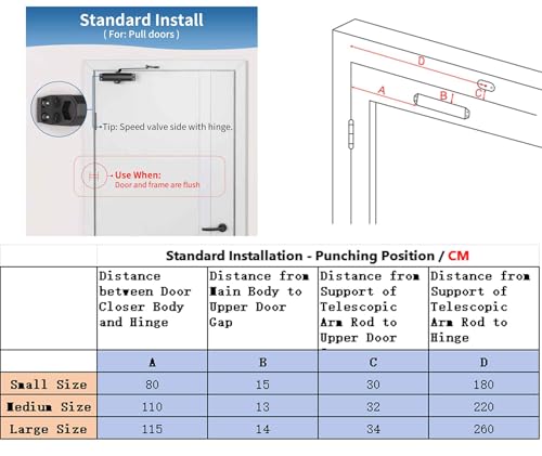 Automatic Door Closer for Home or Commercial, Heavy Duty Door Slower Closer No Slam, Hydraulic Door Soft Closer with Hold Open, Self Closing Mechanism for Ensure Smooth and Secure,Small - size: Small, style: JetBlack