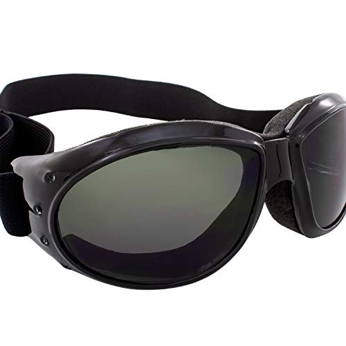 Global Vision Eliminator Dirt Bike Padded Motorcycle Riding Goggles for Men and Women (Black Frame/Smoke Lens) - color: Black Frame/Smoke Lens