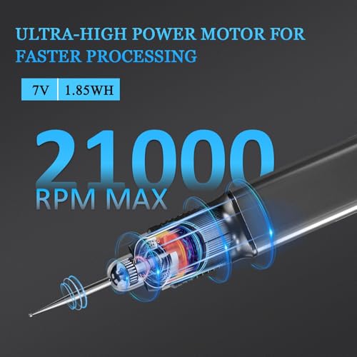 Cordless Engraving Pen Kit Upgraded 21000RPM Electric Engraver Tool Aluminum Alloy Rechargeable Electric Etching Machines Rotary Tool for Carving Jewelry Stone Wood Glass Metal Plastic - size: 57pc