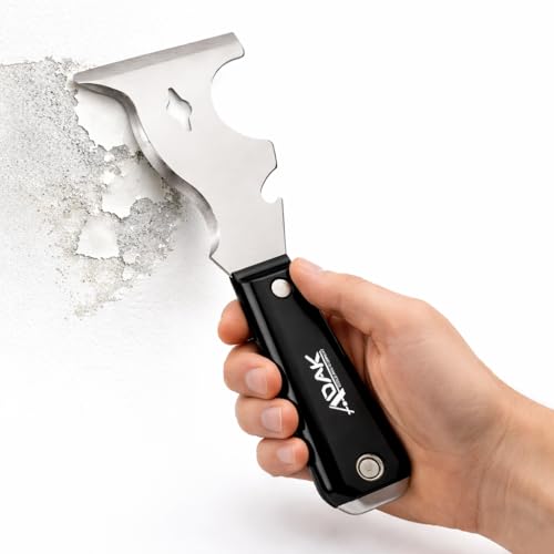 Adak 10-in-1 Paint Scraper and Painter’s Tool – Multi-Purpose Painter’s Knife, Putty & Spackle Scraper for Wood, Metal & Wall Repairs – Ideal for Painting, Cleaning & Finishing Jobs