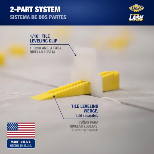 QEP LASH Tile Leveling System, Part A, Clips for 1/16" Grout (300 Pack), White