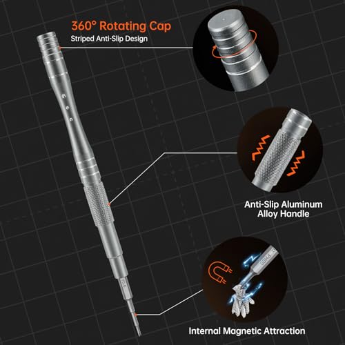 128 in 1 Precision Screwdriver Set - Father’s Day Gifts for Men, Ratchet Screwdriver Set, Professional Magnetic Repair Tool Kit with 122 Bits for Phone Camera Laptop Watch