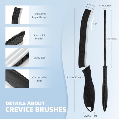 TQRR 3Pcs Hard Bristle Crevice Cleaning Brush-Thin Grout Scrub Brush - color: Green