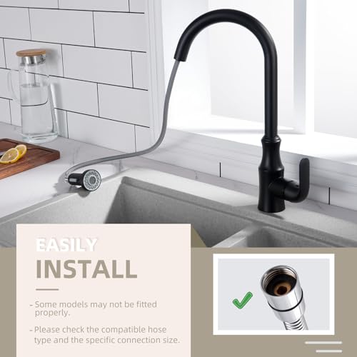 Angle Simple Kitchen Faucet Head Matte Black, NSF/ANSI/CAN 61 & 372 Tested - color: Matte Black