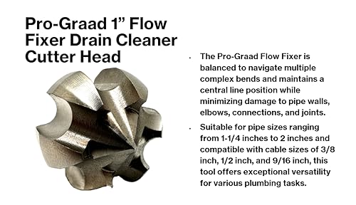 Flow Fixer Drain Cleaner Cutter Head 1", Ball, Slotted, for 1-1/4"-2" Pipes - style: 1" (for 1-1/4" Pipes) Drain Cleaner Cutter Head