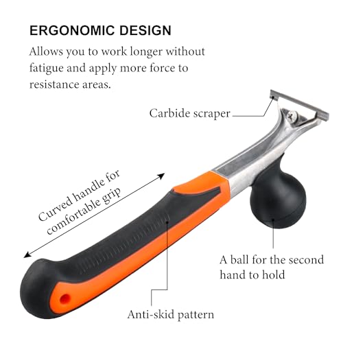 Premium Ergonomic 2.5-Inch Carbide Paint Scraper Tool for Coating Removal