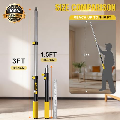 1.5-3FT Paint Roller Extension Pole, Sturdy Multi-Purpose Extendable Pole - size: 3 Feet