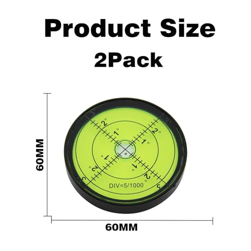 2Pack High Precision Round Level 2.4 Inch 60mm Level Bubble Tool - size: 2pcs 6010 2.4 Inch 60mm