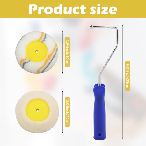 Corner Edger Paint Roller Kit Including 4 Pcs Drywall Corner Tool 4 Inch Paint Roller, Paints Edger Corner-Paint-Roller Tool for Home Office Wall Painting Decoration