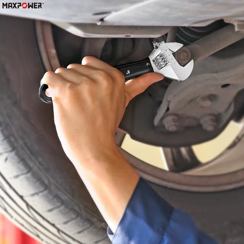 MAXPOWER Adjustable Wrench Set, 3-Piece Adjustable Wrenches 6-inch, 8-inch, 10-inch, Metric & SAE Scales, Extra-Wide Jaw and Soft Grip Wrench Set - size: 6" 8" 10"