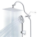 Hibbent All Metal cUPC Certified High Pressure Rainfall 10'' Shower Head - color: Chrome, style: Square 10''