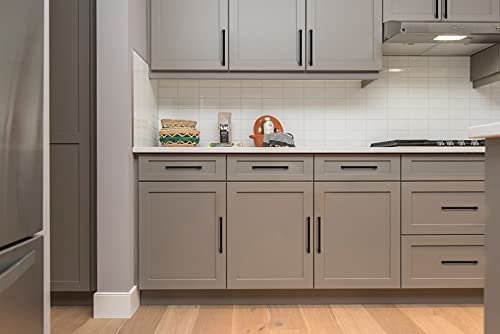 Ravinte Matte Black Cabinet Handles Solid Cabinet Pulls, 5 Inch CC, 5 Pack | Zinc Alloy, Slim Square Bar Grip, Smooth Drawer Pull Feel, Kitchen Cabinet Update, For Cupboards, Dressers, Drawers, Hardware - color: Black, size: Flat Black 5" Hole Center