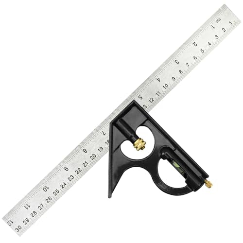 Combination Square Carpentry Tools with Metal-Body, Stainless Steel Blade Ruler, Accurate Woodworking Measure Square with Carpenter - color: Green