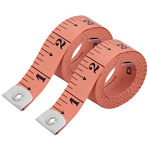 Flexible Tape Measure Pack of 2, Accurate Dual Scale Standard & Metric Measurements Tape,Soft Measuring Tape for Body, Weight Loss Sewing Tailor Craft Ruler 150cm/60 inch - color: Peach / 2 Pack