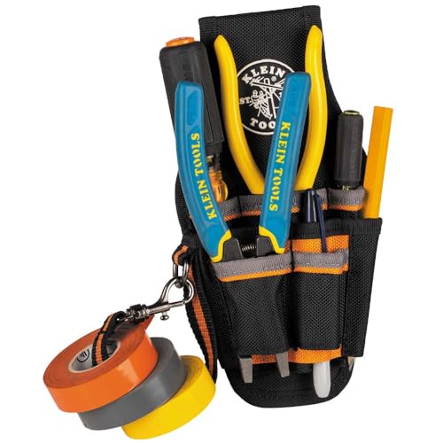 Klein Tools 5240 Tool Pouch, Tradesman Pro Maintenance Tool Pouch with 9 Pockets, Tape Thong, 2-Inch Tunnel Loop, Great Electrician Holster - style: Small Pouch