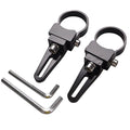 Universal-Fit 360° Adjustable 1.75" Tubular Clamp Light Mounts for Offroad LED Light Bar Easy Positioning on Trucks & SUV Tube Surface, High-Grade Light Weight Aluminum, Black Sleek Finish, 2 PCS Set - size: 1.75" (44mm)