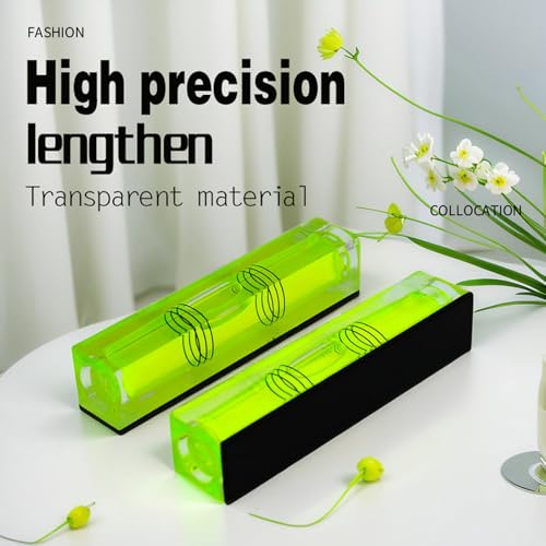 High precision mini bubble, double line small level bubble, three line flat ball level, household ruler can be turned 180 degrees (Magnetic, 55 * 17 * 15mm（4PCS)) - size: 55*17*15mm（4PCS)