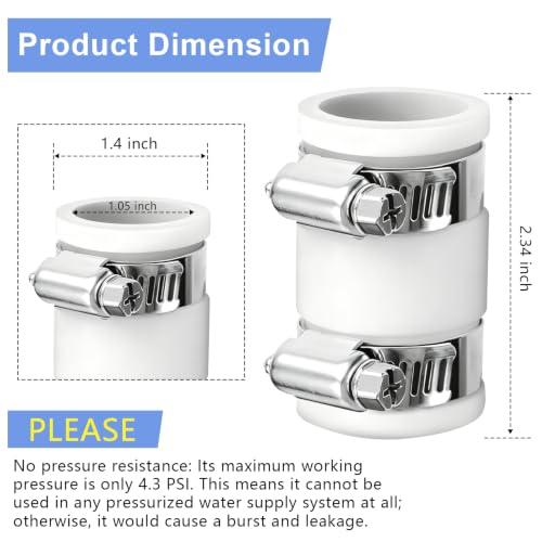 1056-075 3/4" Flexible PVC Condensate Coupling to Plumbing Condensate Pipe