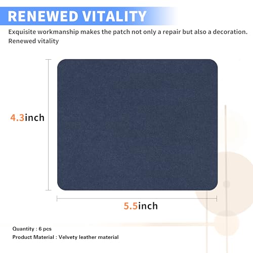 Azobur Sofa Fabric Repair Patch, 6 Piece Microfiber Patches, Self Adhesive Fabric Sofa Patch Repair Fabric, Luxurious Look, Quick Fix Sofa.（Dark Blue） - color: Dark Blue