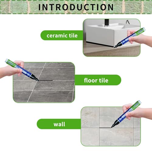 5 PCS Tile Grout Pen Home Repair Pen Tile Paint Markers for Tiles Floor Wall Bathroom Kitchen Repair Tools (White)