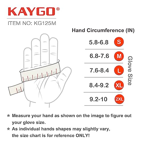 KAYGO Work Gloves Men, Mechanic Utility with Excellent Grip, KG125 - color: Black, size: Medium