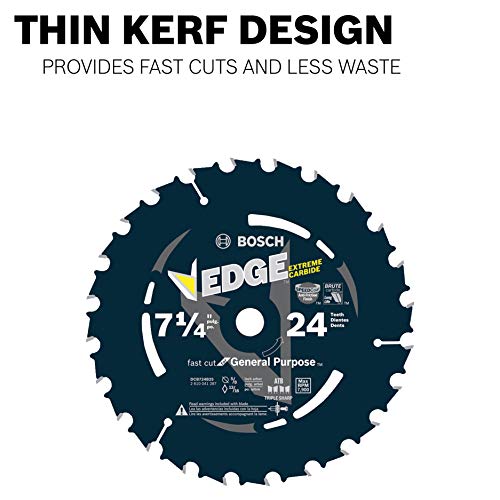 BOSCH DCB1244 12 In. 44 Tooth Daredevil Table and Miter Saw Blade General Purpose - size: 12" Diameter, style: 44 Teeth