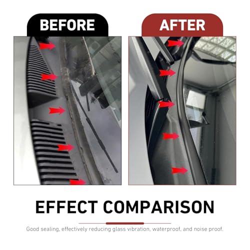 1.7M/5.6Ft Windshield Cowl Rubber Seal Strip, Front Rear Windshield Seal Strip, H-Shape Rubber Sunroof Seal, Universal Cuttable Weather Stripping Molding Trim Strips for Door Window
