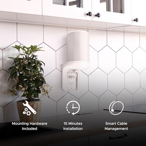 Sound Bass ERA100 Shelf Wall Outlet AC, White, Plug Mount Organizer - color: White