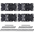 Self Closing Gate Hinges Heavy Duty, 90 Degree Adjustable, 4Pcs - color: Black(2pcs)