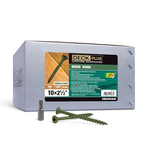 Deck Plus Deck Screws, #10 x 2-1/2in, 2000 Pack, Green - color: Green, size: #10 x 2-1/2", style: 2000 pcs