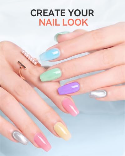 Makartt Pastel Gel Nail Polish Set 15ML: 6 Translucent Colors - color: Cool Girl Mocktail