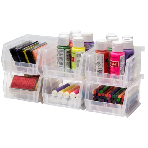Akro-Mils 30210 AkroBins Plastic Storage Bins, 5"x4"x3", Clear, 6-Pack - color: Clear, size: 6 Pack