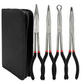 4 Pack 11" Precision Long Nose Pliers Set with Portable Bag, Insulated Grip - size: 4pcs With Bag