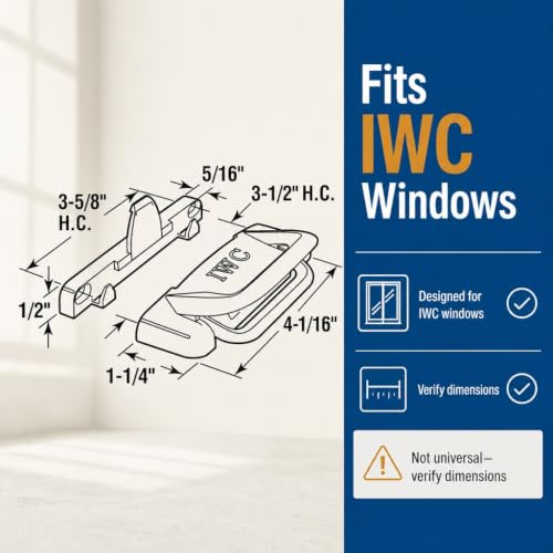 Prime-Line F 2686 Sliding Window Slam Latch, 3-5/8 In. Hole Centers, Fits Vertical Sliding Windows by International Window Corporation (IWC), Diecast Zinc, White (Single Pack)
