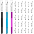 JETMORE Exacto Knife, Hobby Knife with 30#11 Blades for Crafts and Models - color: Purple-blue-black-33pcs