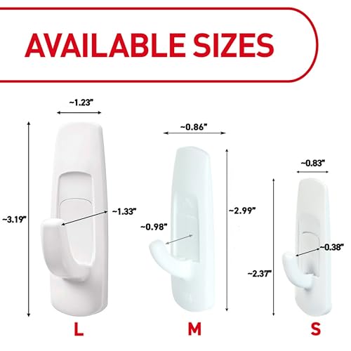 Command Medium White Hooks, 20 Hooks, 24 Strips