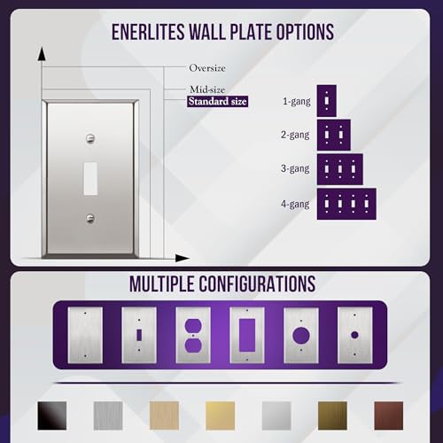 ENERLITES Double Toggle Switch Metal Wall Plate, 2-Gang, Polished Chrome - color: Polished Chrome, size: Standard Size