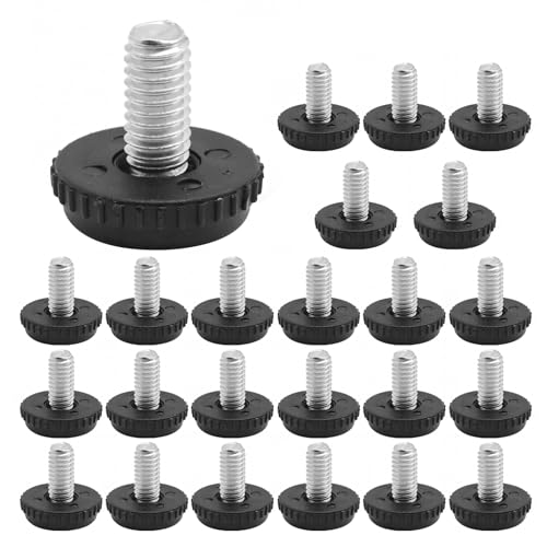 24 Pack 5/16-18 Adjustable Stainless Steel Feet Levelers Furniture Levelers with Threaded Inserts for Chairs Tables Cabinet Patio Furniture
