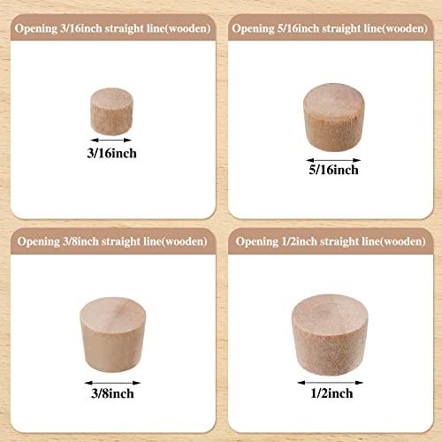 Bucherry 120 Pieces 4 Sizes Wood Plugs Wooden Hole Plugs,Flat Head - style: Flat Head