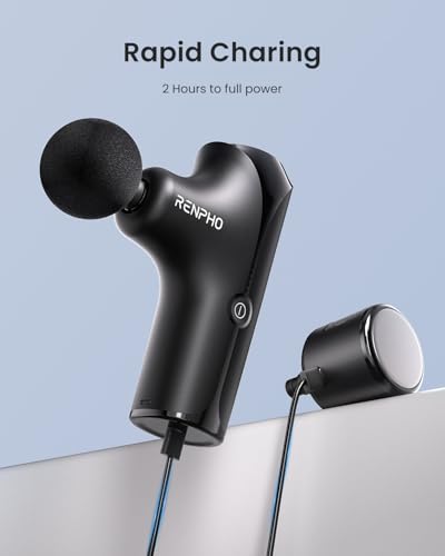 RENPHO Mini Thermacool Massage Gun with Heat and Cold, Pocket-Sized, Small - color: Shadow Black